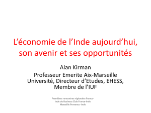 L`Economie de l`Inde - Business Club France Inde Marseille