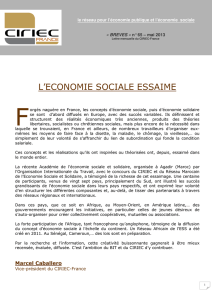 L`ECONOMIE SOCIALE ESSAIME - CIRIEC