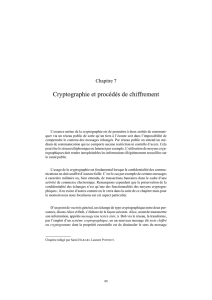 Cryptographie et procédés de chiffrement