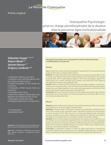 Ostéopathie-Psychologie : prise en charge pluridisciplinaire de la
