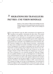 mIgRatIonS deS tRavaIlleuRS PauvReS : une vISIon mondIale