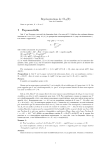Représentations de SL 2(R) 1 Exponentielle