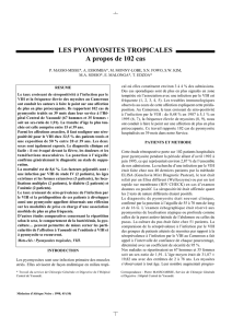 LES PYOMYOSITES TROPICALES A propos de 102 cas