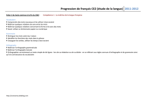 Progression de français CE2 (étude de la langue)
