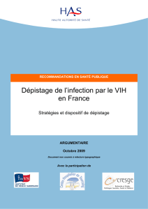 Dépistage de l`infection par le VIH en France