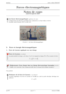 Forces électromagnétiques Notes de cours - Alain Le Rille