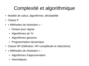Complexité et algorithmique