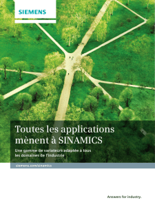 Toutes les applications mènent à SINAMICS