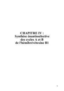 CHAPITRE IV : Synthèse énantiosélective des cycles A et B de l