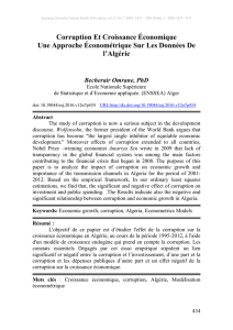 Corruption Et Croissance Économique Une Approche