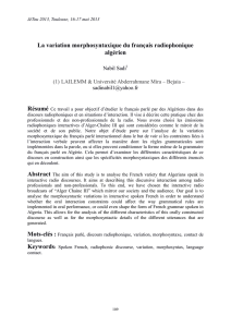 La variation morphosyntaxique du français