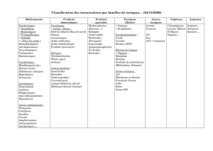 Classification des intoxications par familles de toxiques… (04/12
