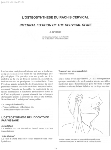 l`osteosynthese du rachis cervical internal fixation of