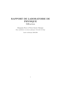 RAPPORT DE LABORATOIRE DE PHYSIQUE Diffraction
