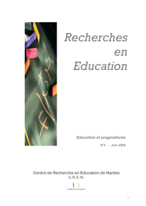 Lire la revue - Recherches en Education