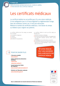 Les certificats médicaux - Ministère des Affaires sociales et de la Santé
