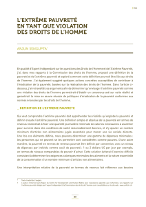 l`extr&ecirc;me pauvret&eacute; en tant que violation des droits de l`homme