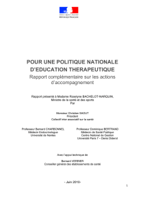 pour une politique nationale d`education therapeutique