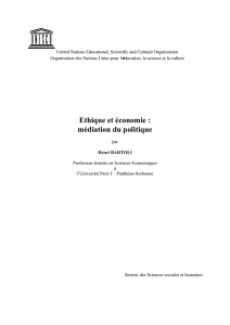 Ethique et économie: médiation du politique - UNESDOC