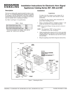 Installation Instructions for Electronic Horn Signal Appliances