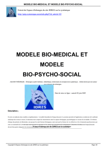modele bio-medical et modele bio-psycho-social