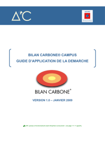 BILAN CARBONE® CAMPUS GUIDE D`APPLICATION DE LA