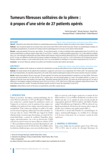 Tumeurs fibreuses solitaires de la plèvre : à propos d`une