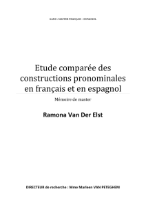 Etude comparée des constructions pronominales en français et en