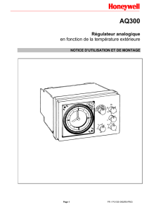 Guide technique AQ 300 Régulateur analogique en fonction de la