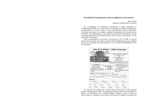 Des méthodes d`enseignement de la grammaire à l`école