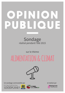 Sondage « Alimentation et Climat