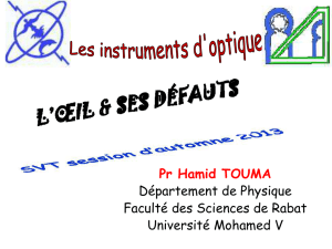 L`oeil et ses défauts - Faculté des Sciences de Rabat