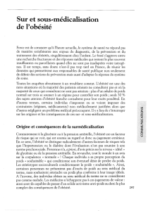 Sur et sous--médicalisation de l`obésité - iPubli