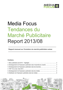 Rapport des tendances du marché publicitaire, août 2013