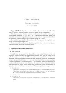 Cours : complexité