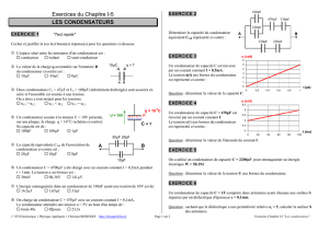 Exercices Chapitre I-5 Les condensateurs