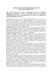 Un glossaire d`analyse du discours rapatrié de sur