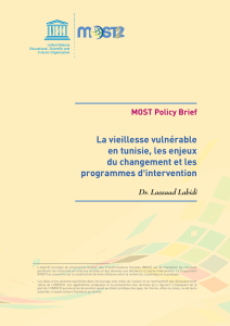 La vieillesse vulnérable en tunisie, les enjeux du