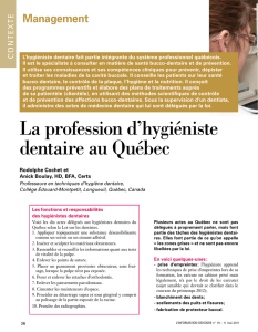 La profession d`hygiéniste dentaire au Québec | par