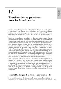 Troubles des acquisitions associés à la dyslexie - iPubli