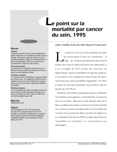 Le point sur la mortalité par cancer du sein, 1995 Le point sur la