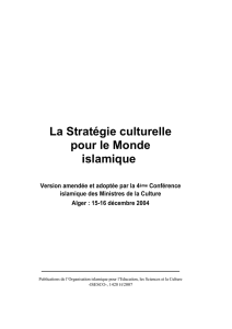 La Stratégie culturelle pour le Monde islamique