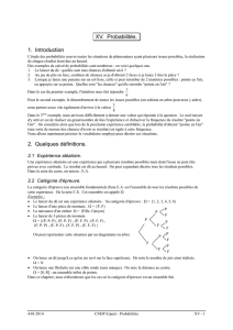 XV. Probabilités - Notes de cours de mathématique