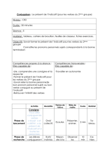 Conjugaison : Le présent de l`indicatif (pour les verbes du