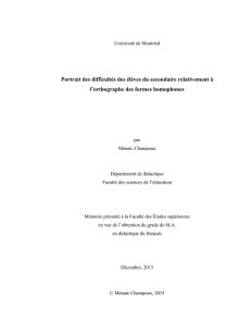 Portrait des difficultés des élèves du secondaire relativement à l