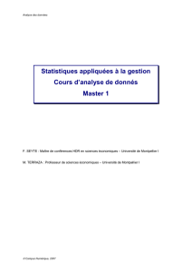 Statistiques appliquées à la gestion Cours d`analyse de donnés