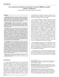 À la recherche des patientes présentant un cancer HER2/neu positif