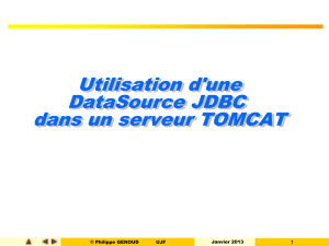 l`utilisation de DataSources avec un serveur Tomcat
