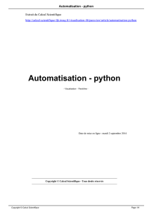 Automatisation - python