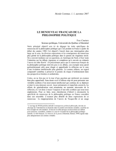 le renouveau français de la philosophie politique